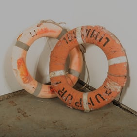 Authentic Life Preserver Ship Rings, set of 2