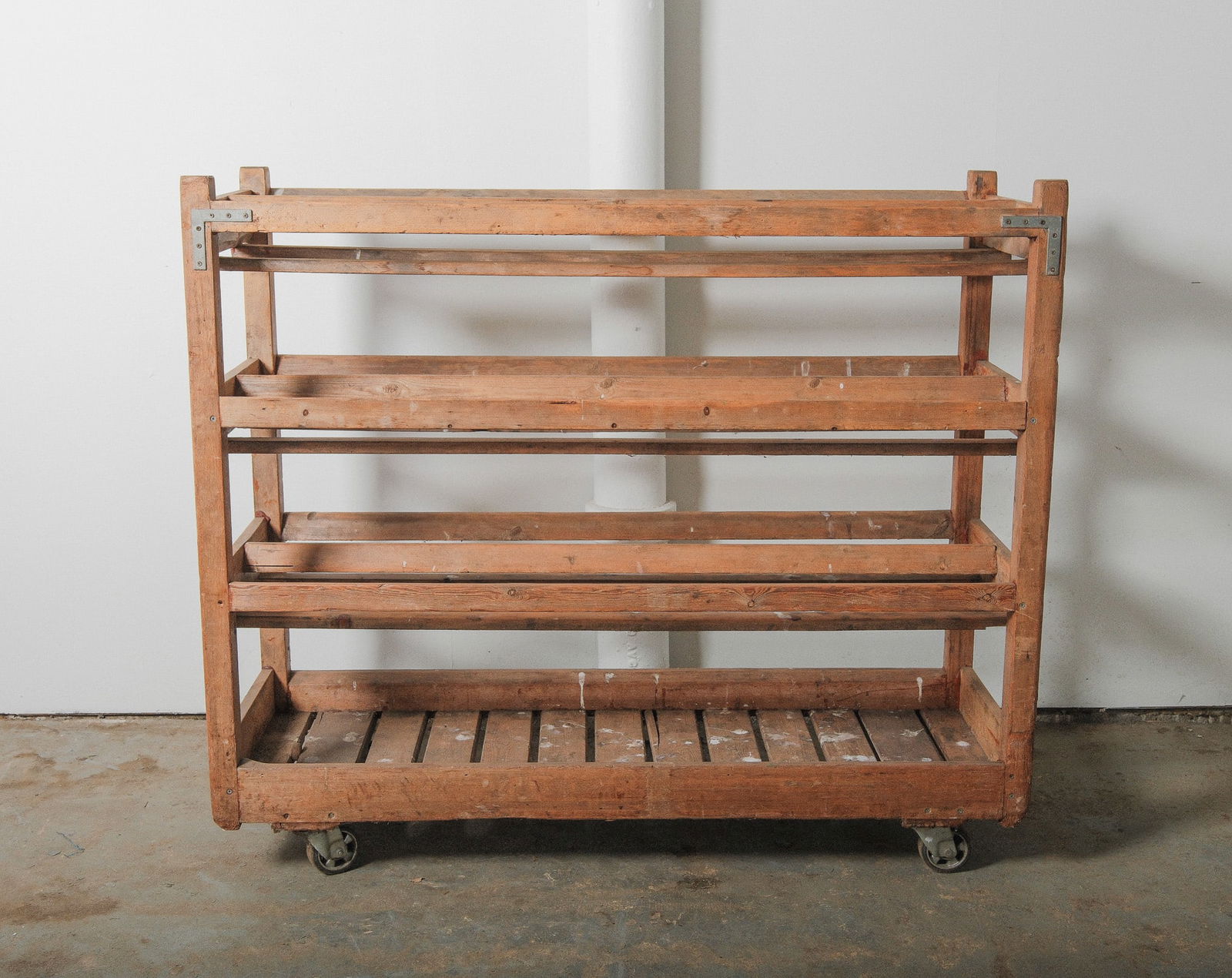 French Wood Bakery Rack - 4 tier Shelving Unit on casters (1 of 5)