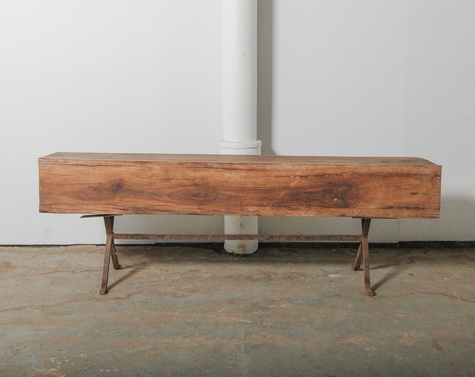 Rustic Console Table with Wrought Iron Legs (1 of 5)