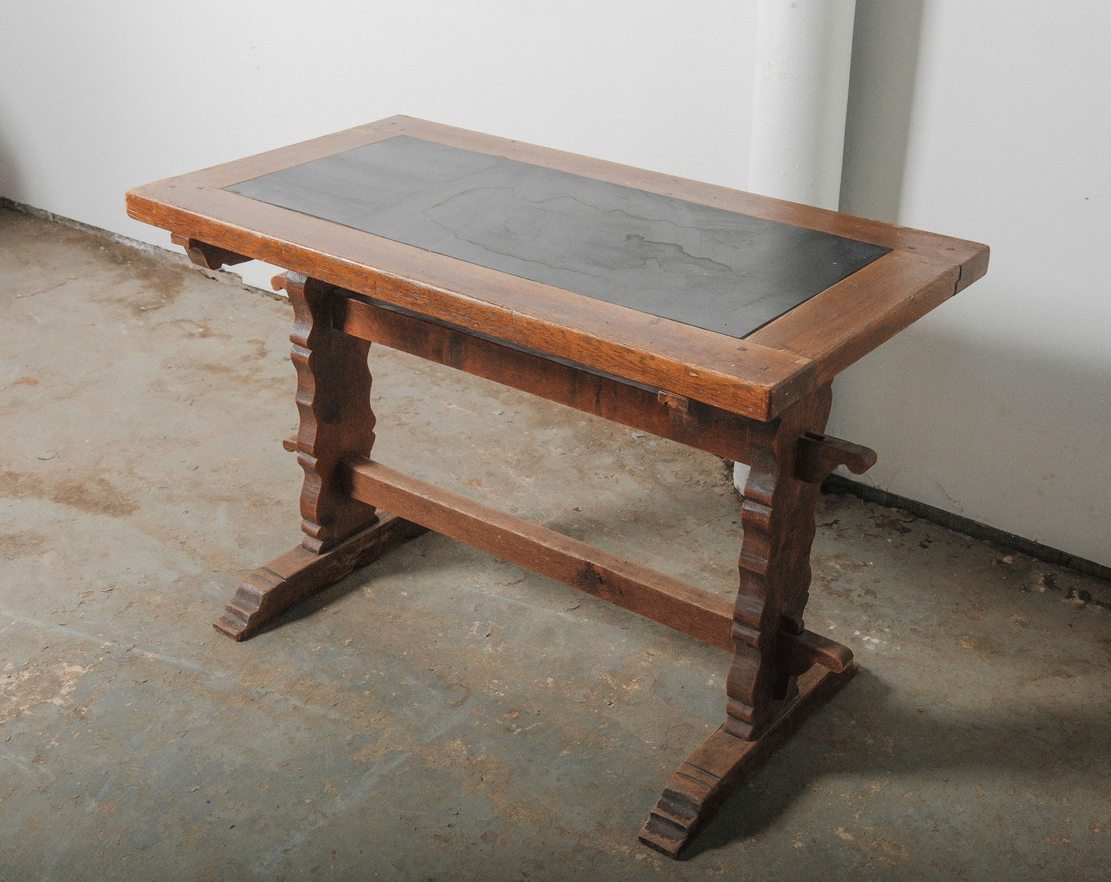 Gothic Revival Antique Trestle Table (1 of 5)