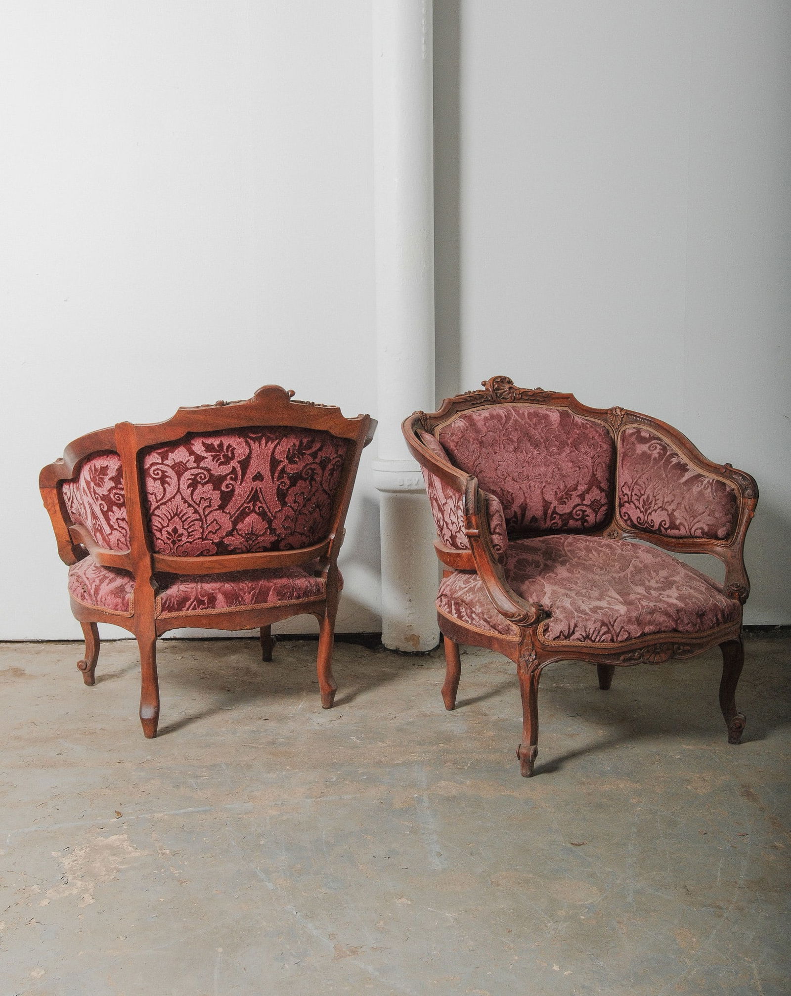 Antique French Louis XV style Berger Chair, one pair (1 of 5)
