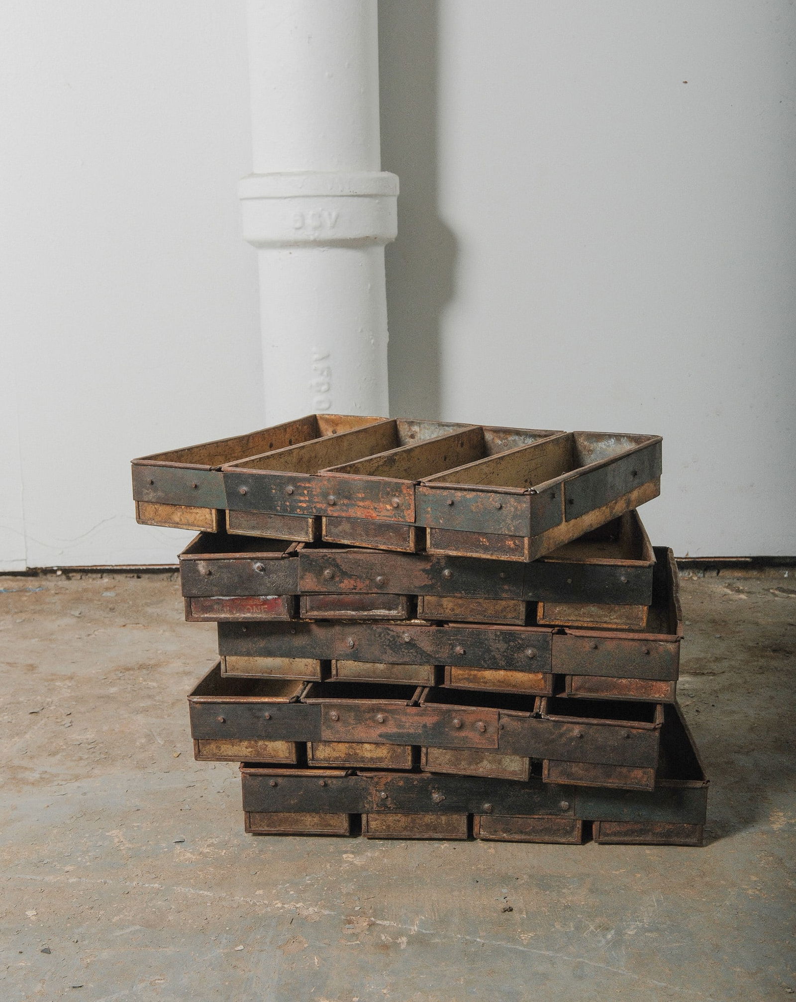 Stack of Vintage Industrial Bread Pans (1 of 4)