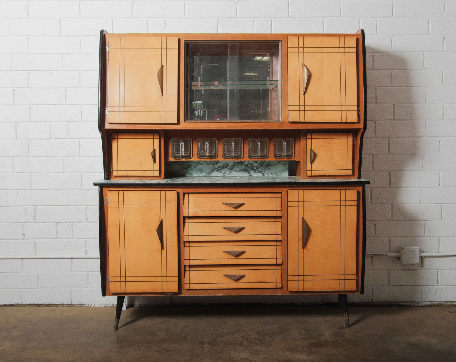 Mid Century Modern Sideboard Bar Cabinet with Mirrored Back (1 of 11)