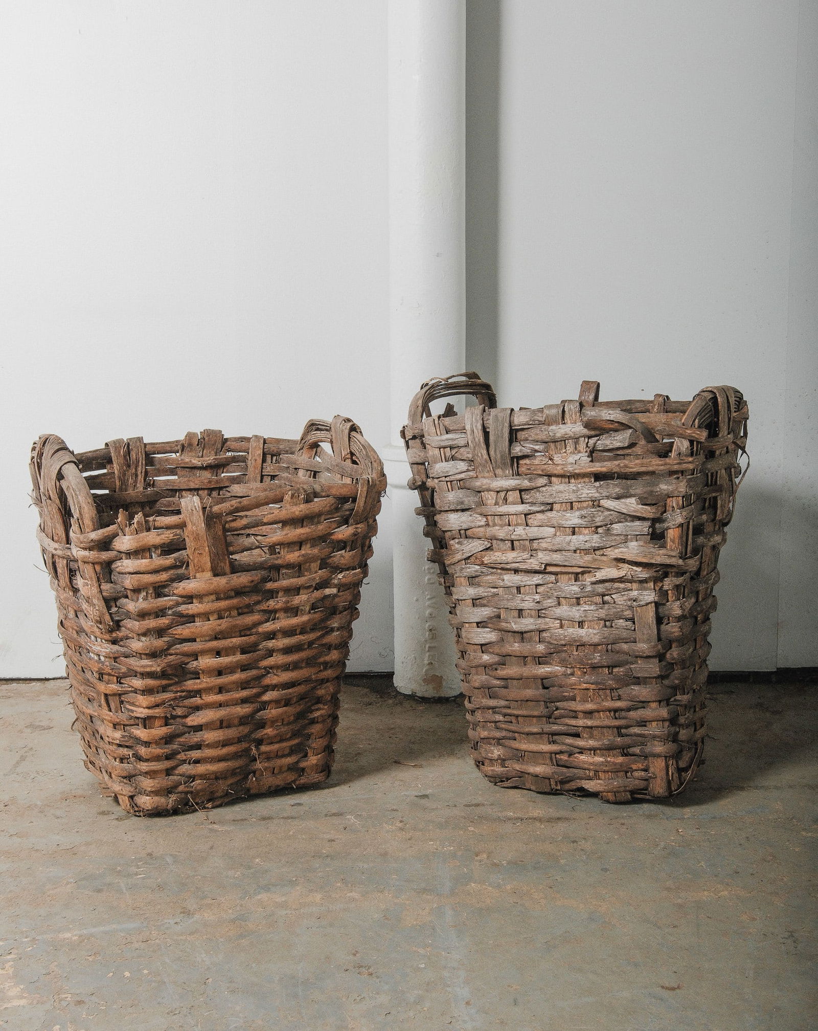 Pair of European Harvest Baskets, one pair (1 of 5)
