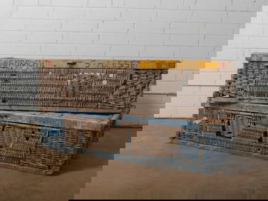 Pair of Antique Wicker Pigeon Transport Baskets