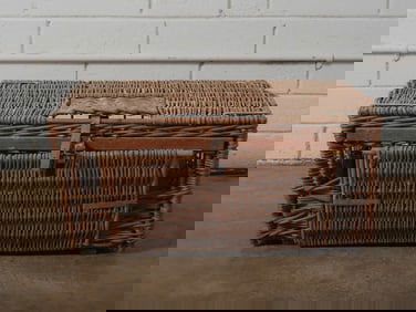 Large Woven Wicker Trunk