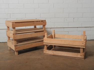 Lot of Rustic Mini Fruit Harvest Crates