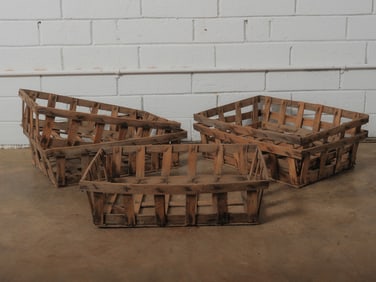 Five Vintage French Melon Crates