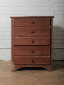 Primitive Painted Pine Chest of Drawers