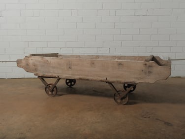 Antique Wooden Farm Trough Cart