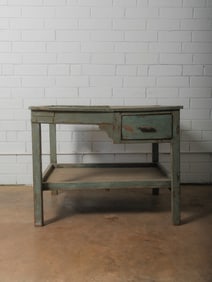 Antique Painted Farm Table with Drawer