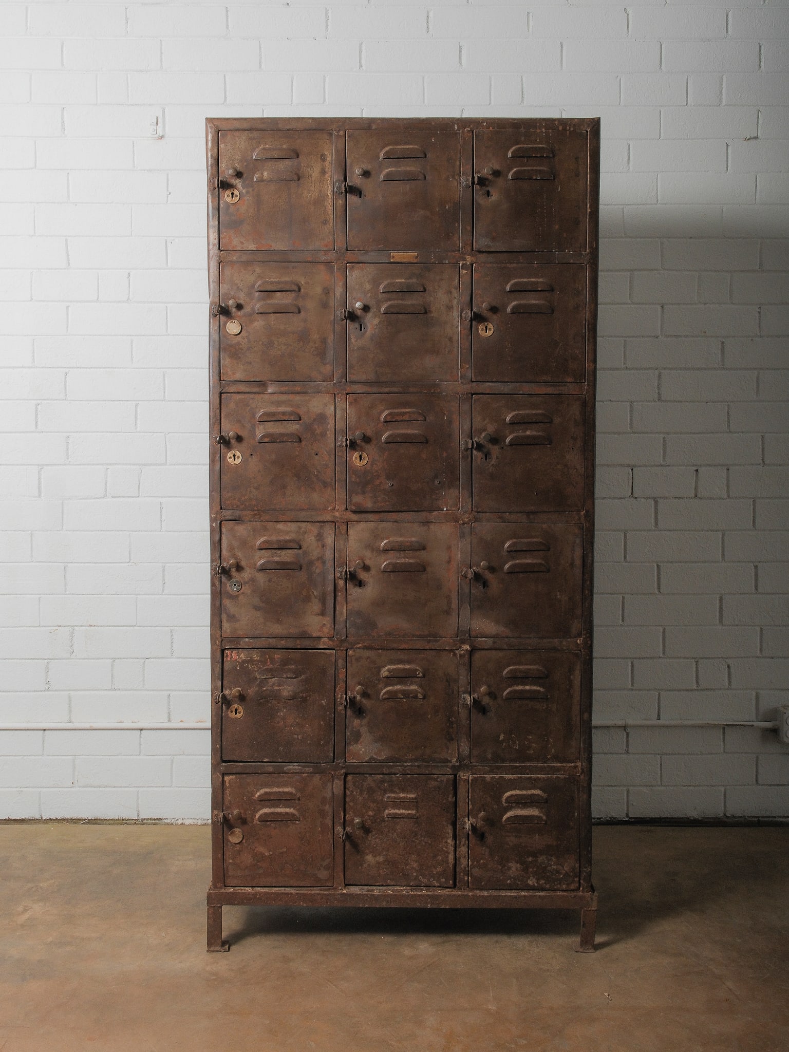 Vintage Industrial 20-Door Locker Cabinet (1 of 7)