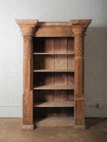 Carved Indian Wood Architectural Bookcase