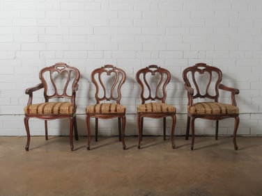 Set of 4 Victorian-Style Balloon Back Dining Chairs