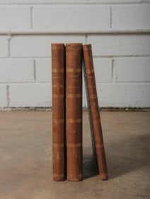 Set of 3 Antique Scandinavian Leather-Bound Books
