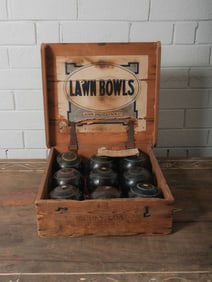 Boxed Set of Vintage Lawn Bowls
