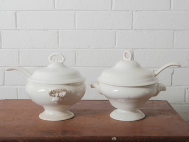 Pair of White Soup Tureens