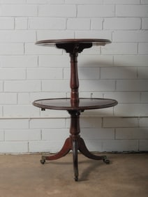 Two-Tier Mahogany Dumbwaiter Table