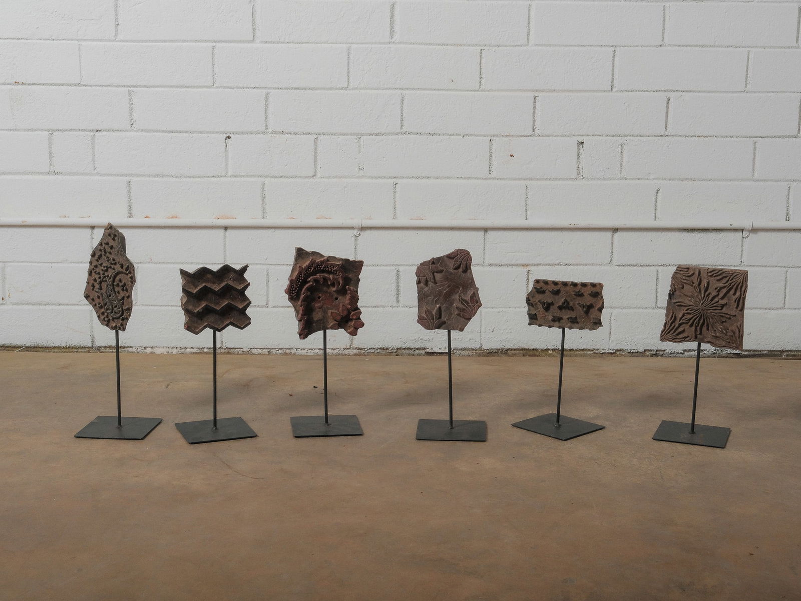 Set of 6 Mounted Textile Printing Blocks (1 of 6)
