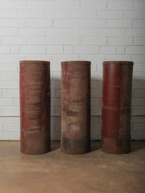 Set of 3 Metal Industrial Tubes