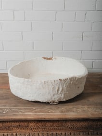 Large White Paper Mache Bowl