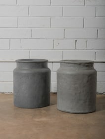 Pair of Grey Terracotta Storage Jars