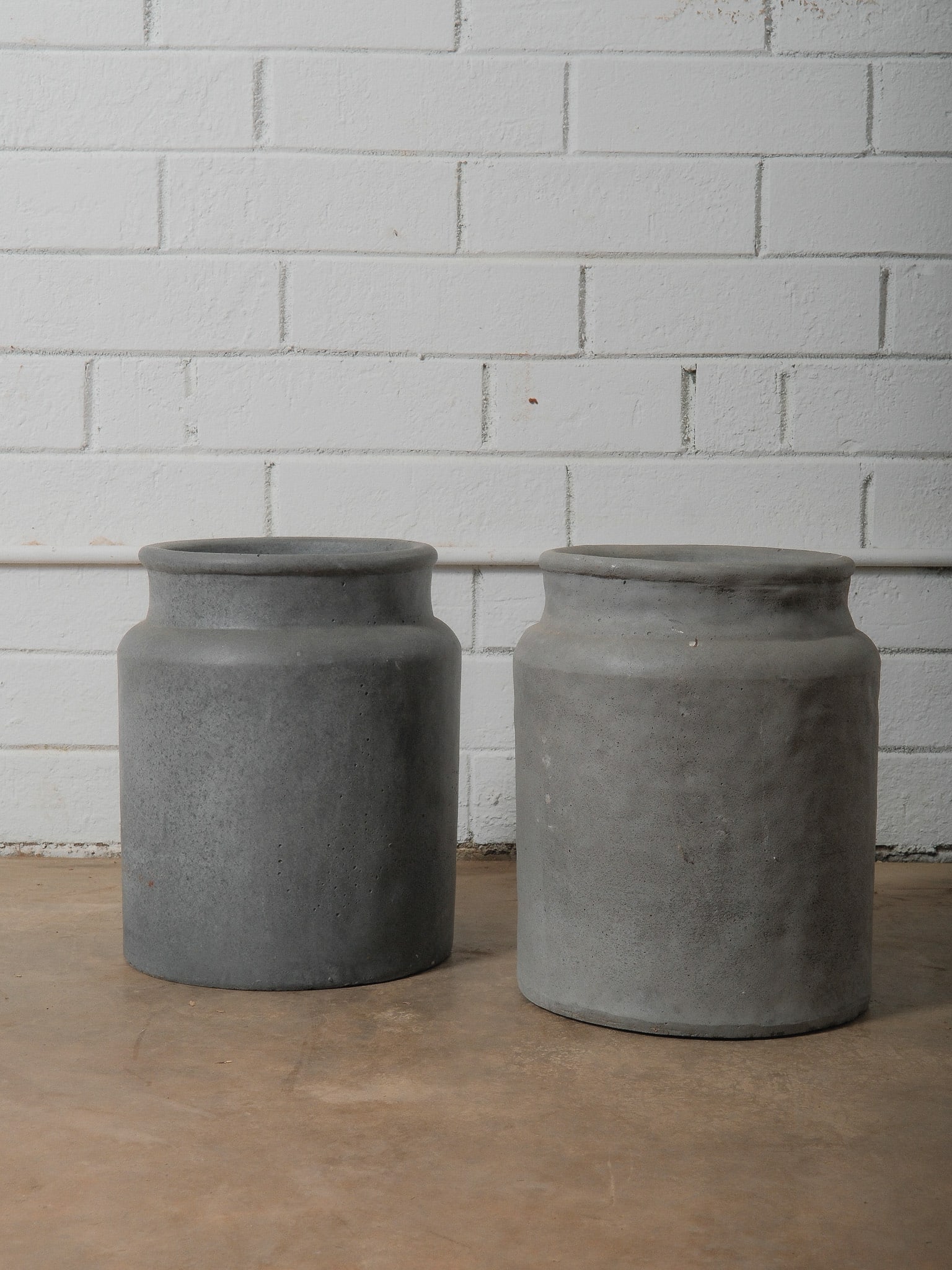 Pair of Grey Terracotta Storage Jars (1 of 4)