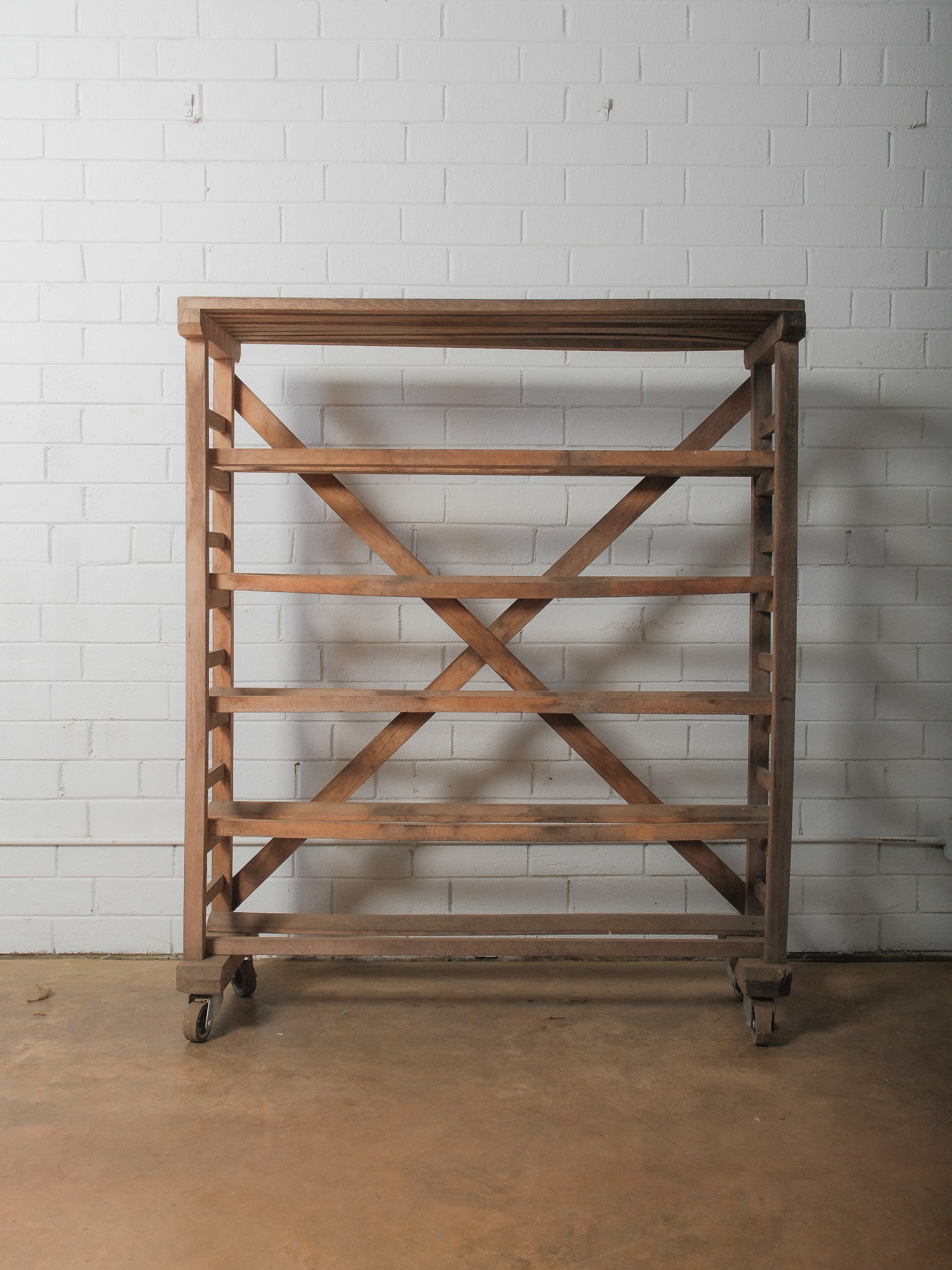 Wooden Crisscross French Bakers Rack (1 of 7)