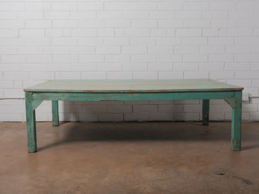 Distressed Turquoise Painted Coffee Table