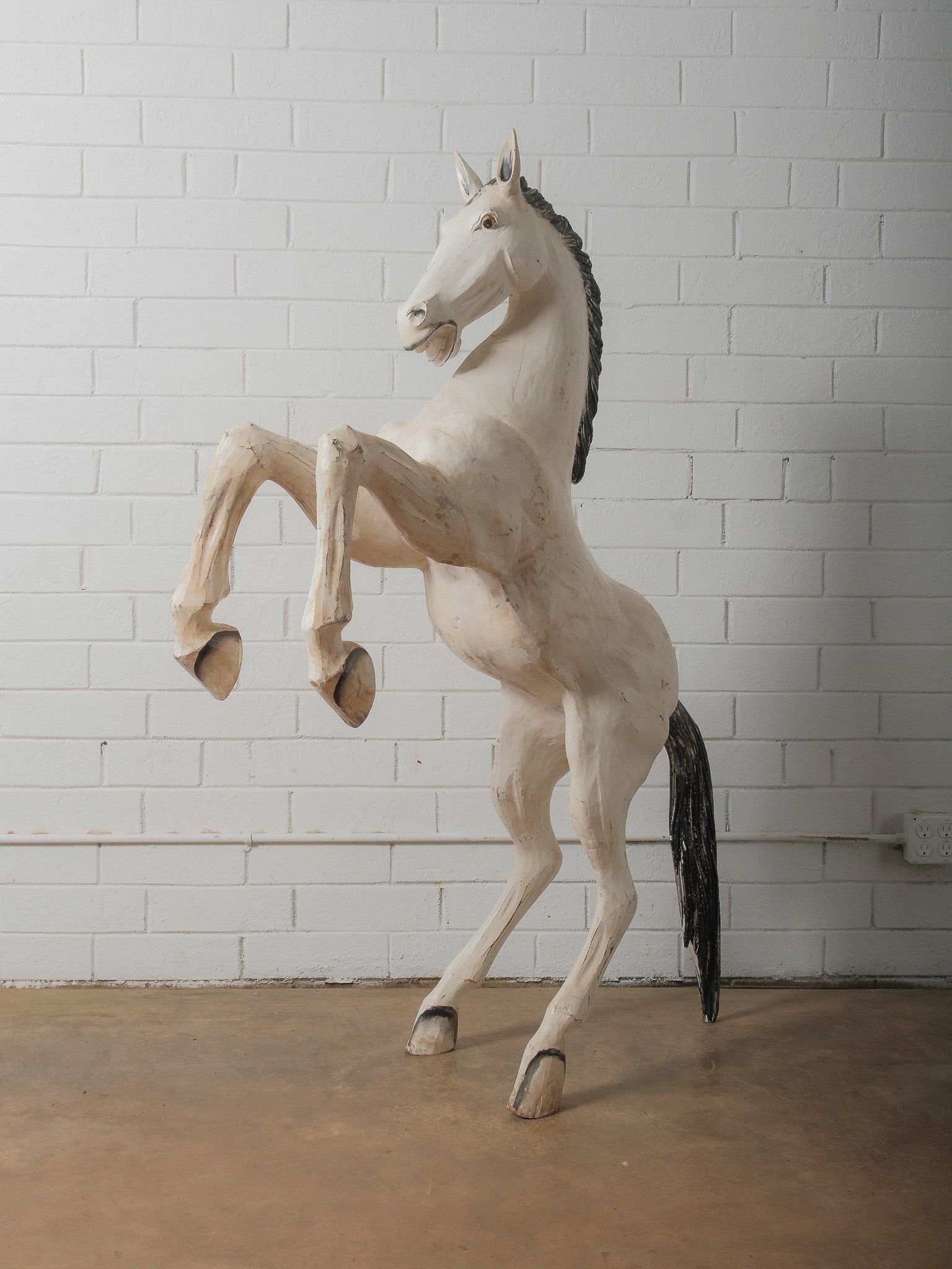 Hand-Carved Painted Horse Sculpture (1 of 6)