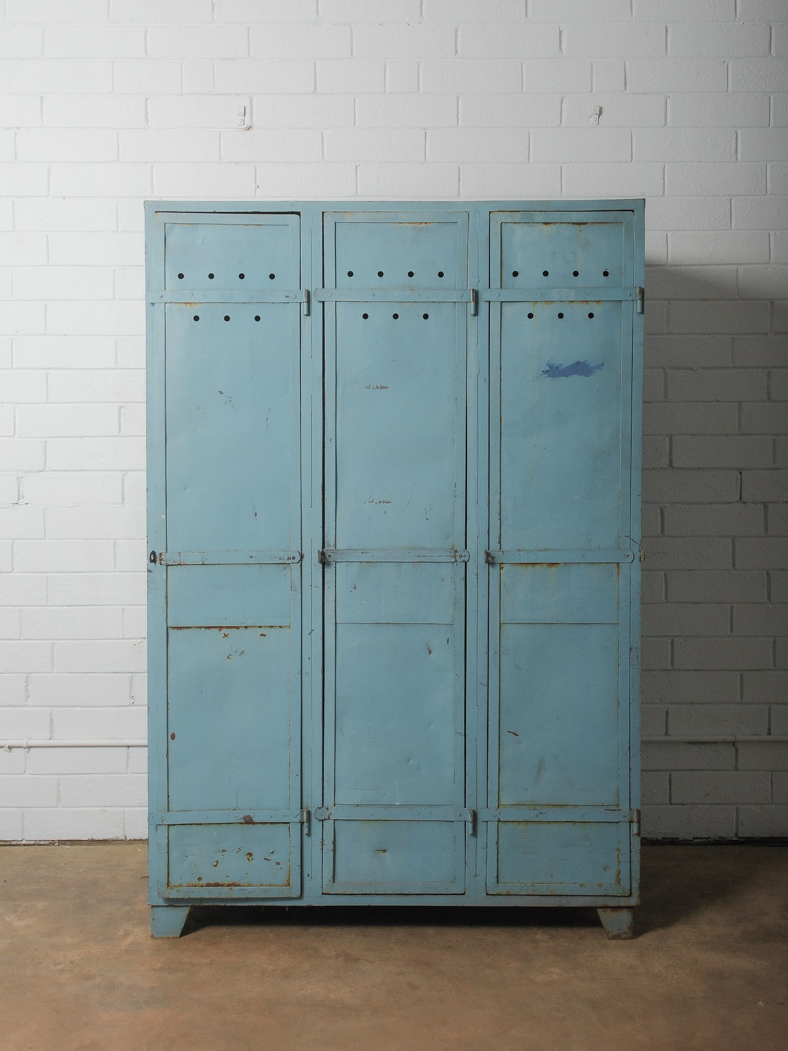 Vintage Three-Door Metal Locker (1 of 8)