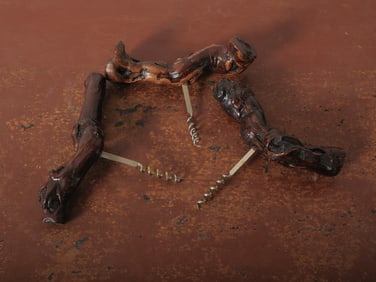 Trio of Rustic Root-Handle Corkscrews