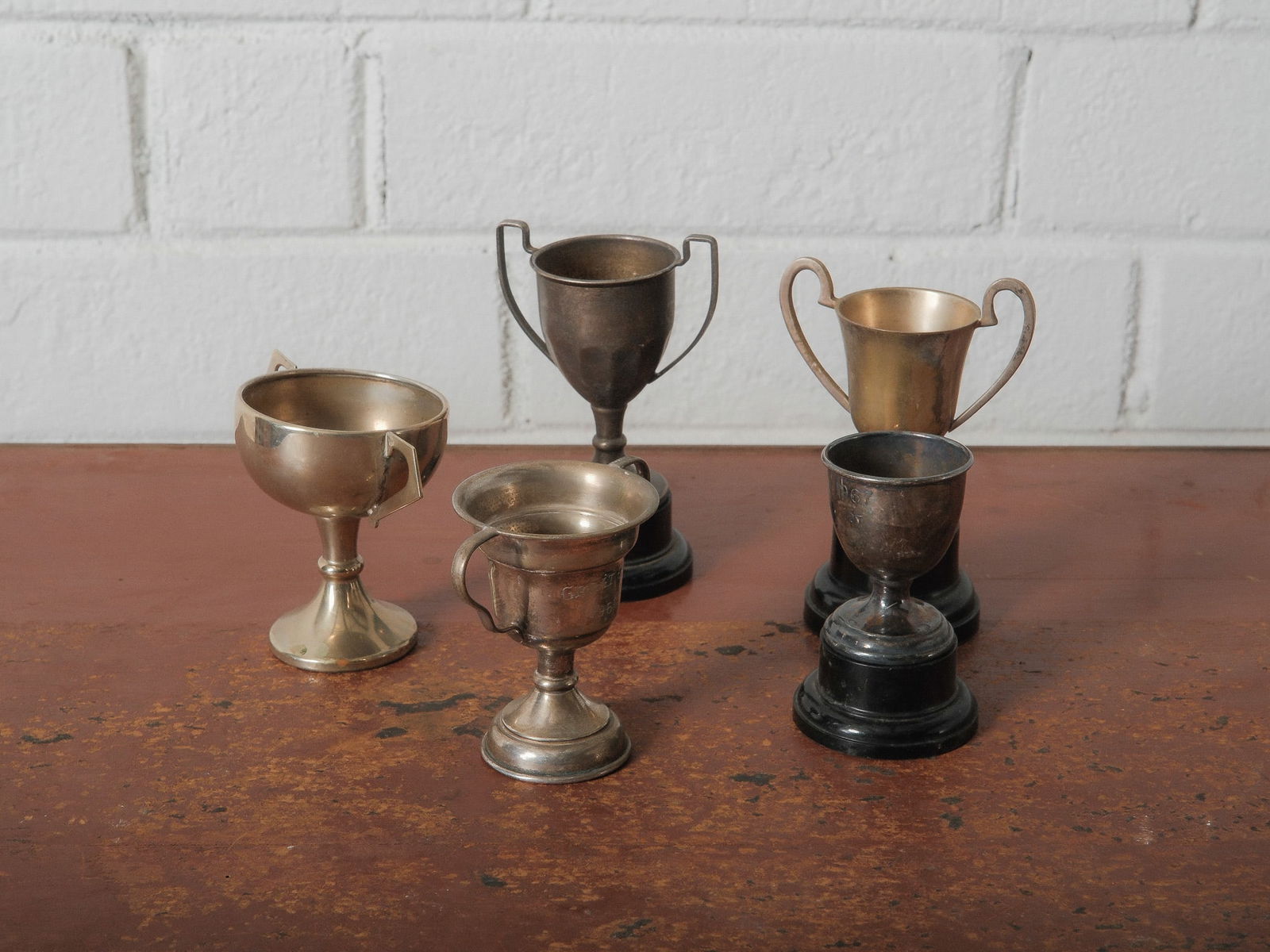 Group of 5 English Metal Trophy Cups (1 of 4)