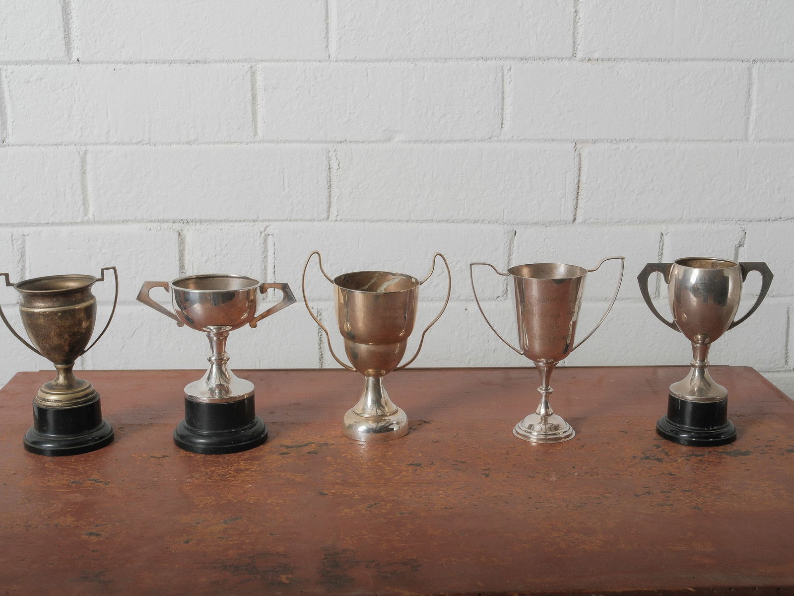 Group of 5 English Metal Trophy Cups (1 of 4)