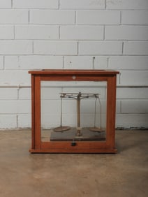 Scientific Balance Scale in Wood Case