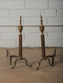 Pair Of Brass Andirons