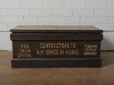 Vintage Painted English Trunk