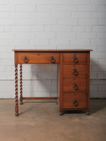 Antique Oak Barley Twist Desk