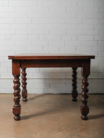 Solid Wood Barley Twist Leg Farm Table