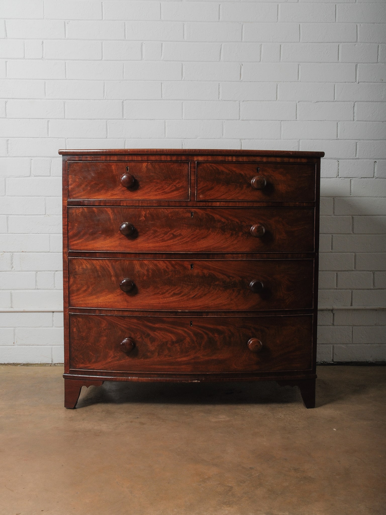 Bow-Front Mahogany Chest of Drawers (1 of 11)