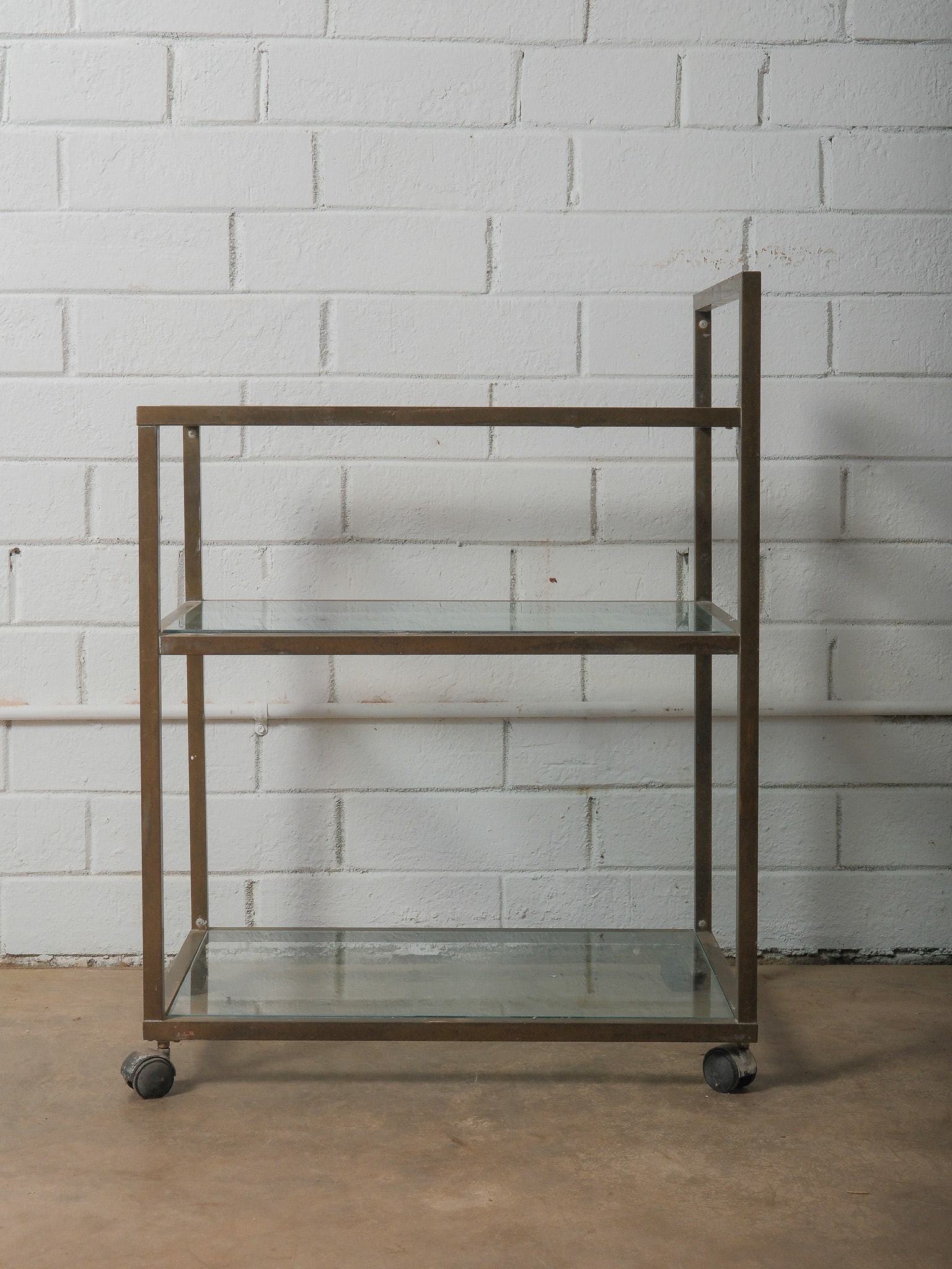 Mid-Century Modern Brass & Glass Bar Cart (1 of 6)