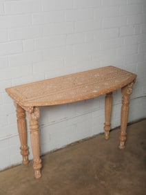 Carved Console Table with Inlay