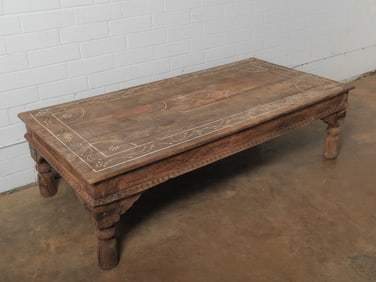 Indian Carved Wood Coffee Table