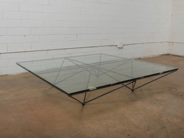 Mid-Century Geometric Glass Coffee Table