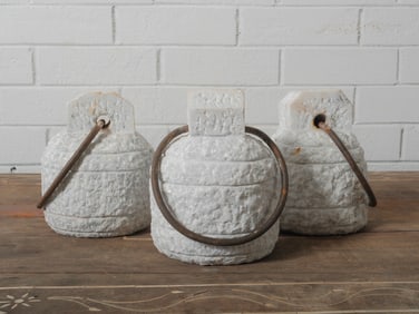 Three Hand Carved Stone Counterweights