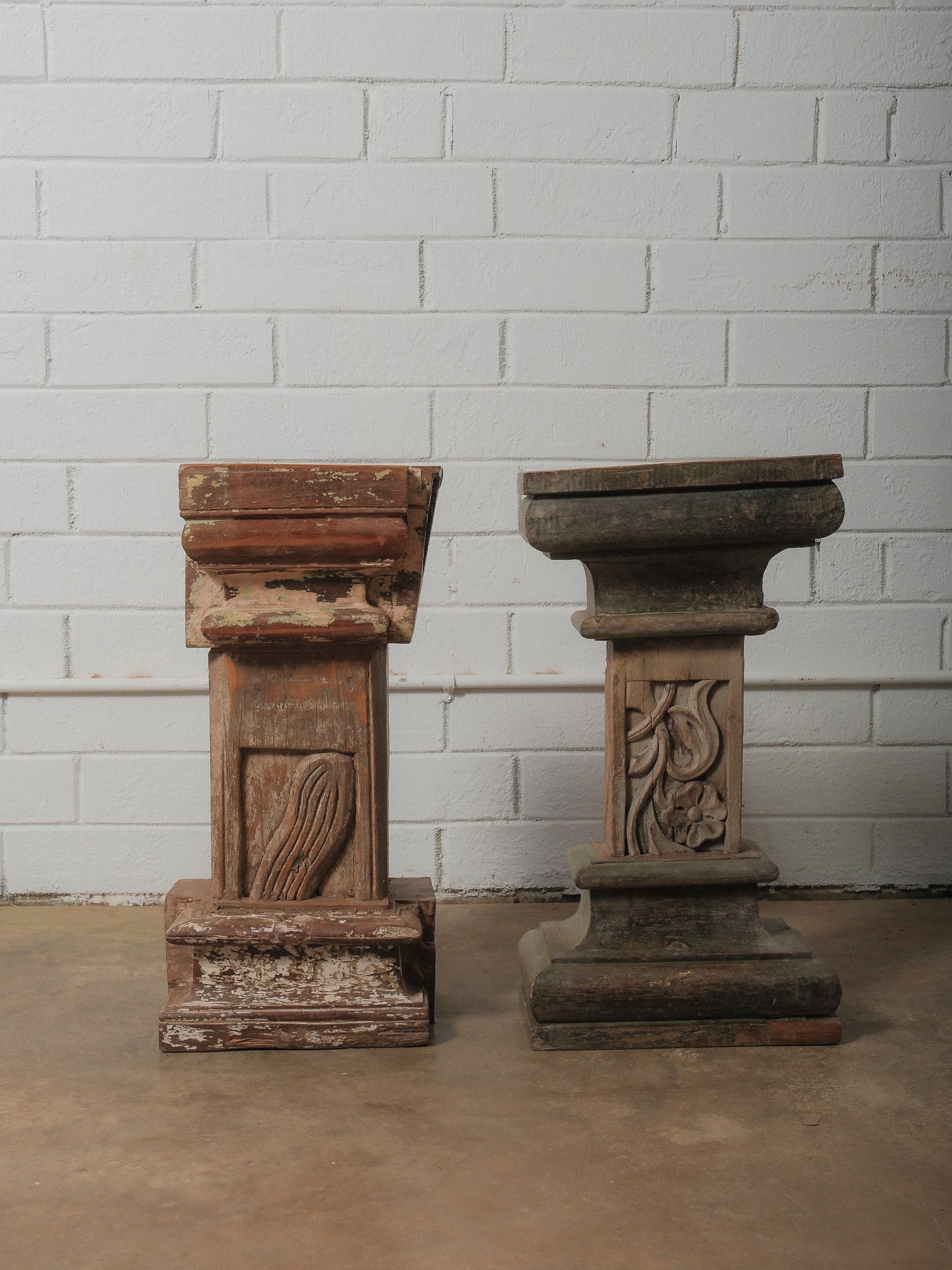 Pair of Carved Architectural Pedestals (1 of 7)