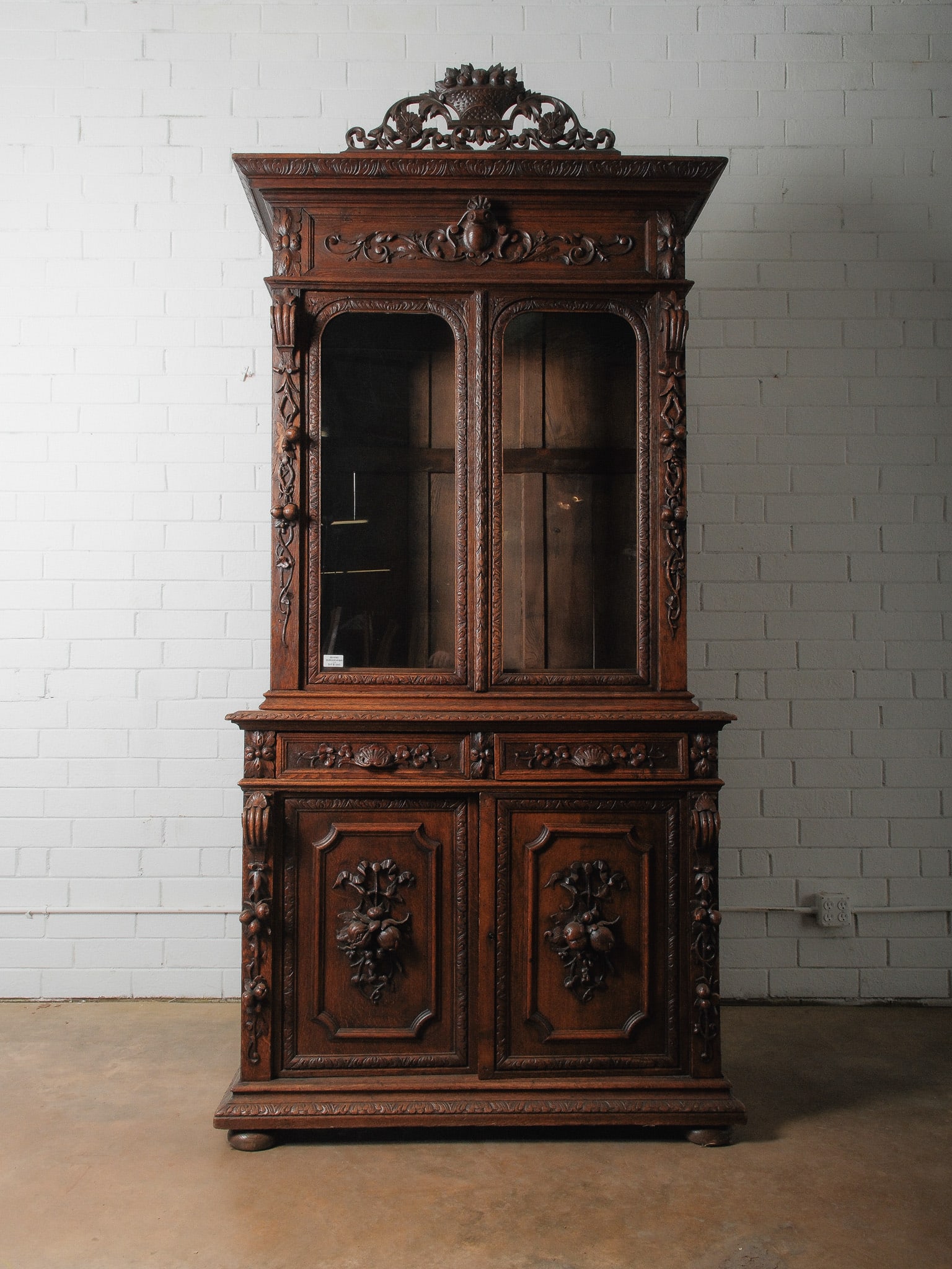 French Oak Hunt Cabinet (1 of 10)