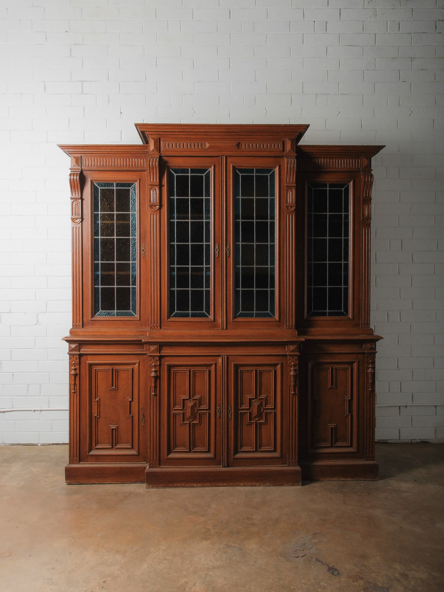 Large Oak Glass-Front Cabinet (1 of 19)