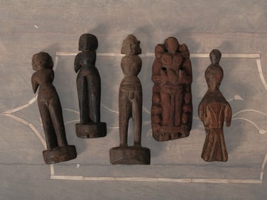 Group of Hand-Carved Tribal Figures