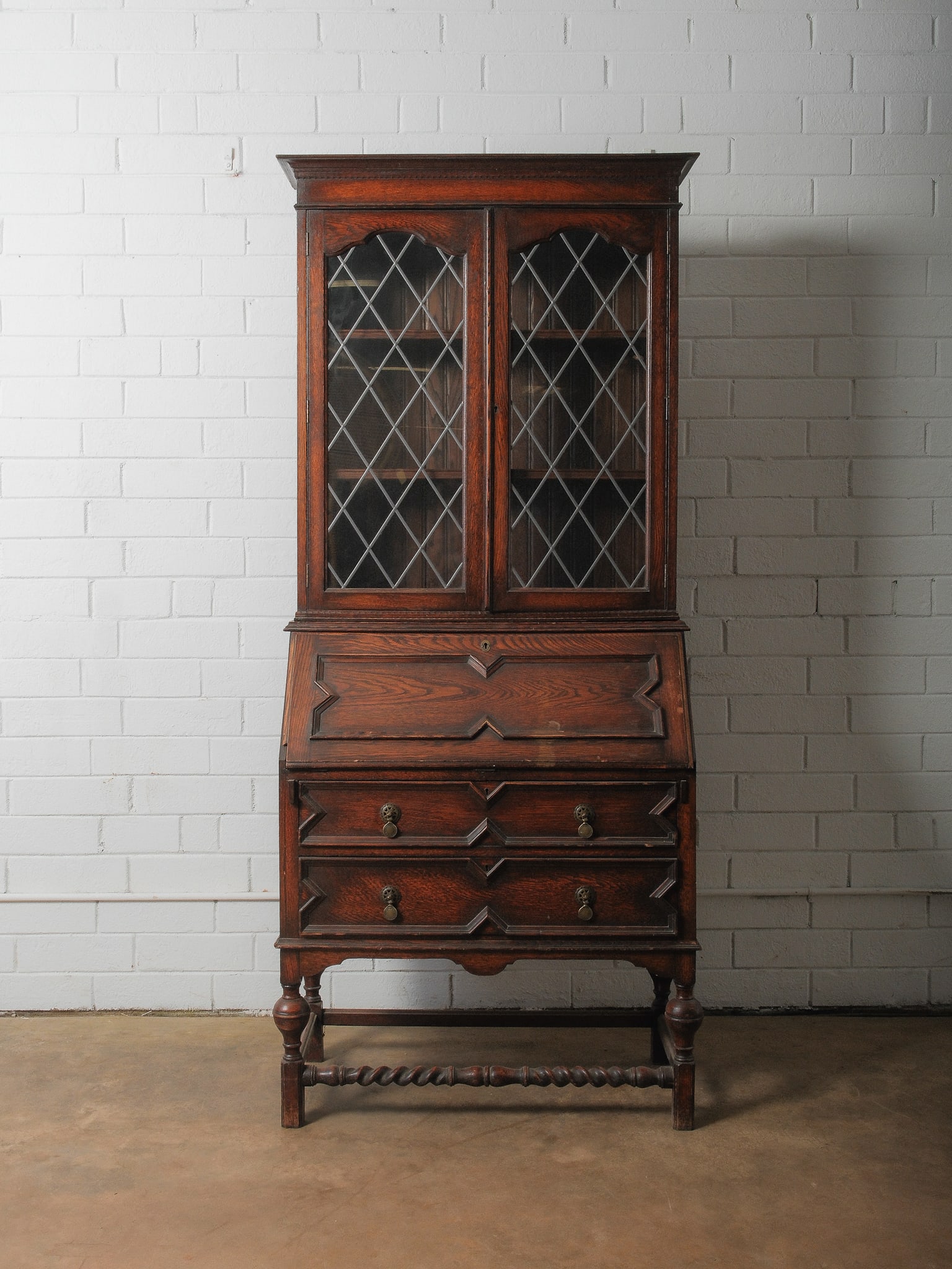Antique Oak Jacobean Writing Bureau (1 of 13)